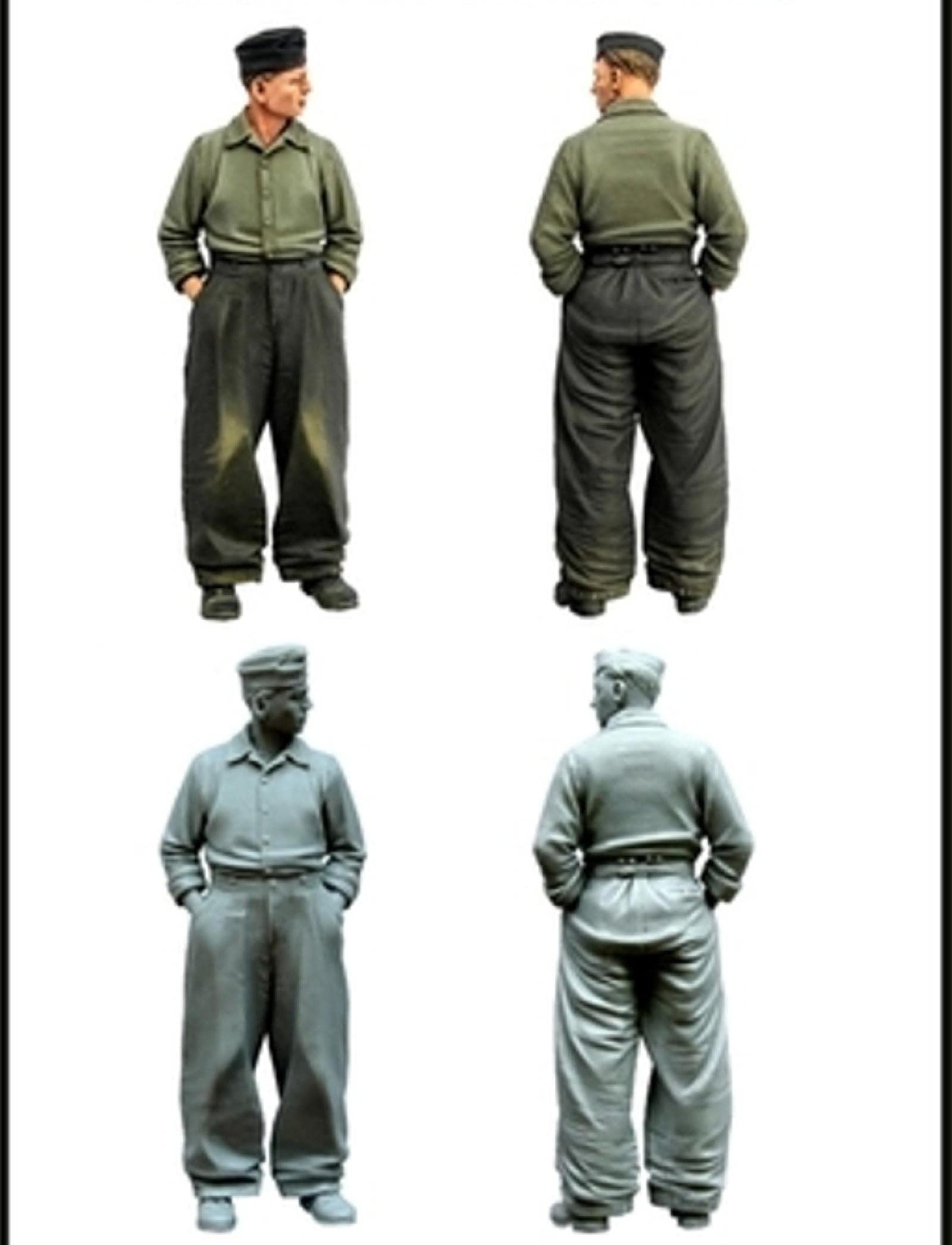 Modèle de soldat en résine 1/16, tireur d'avion de guerre, modèle blanc