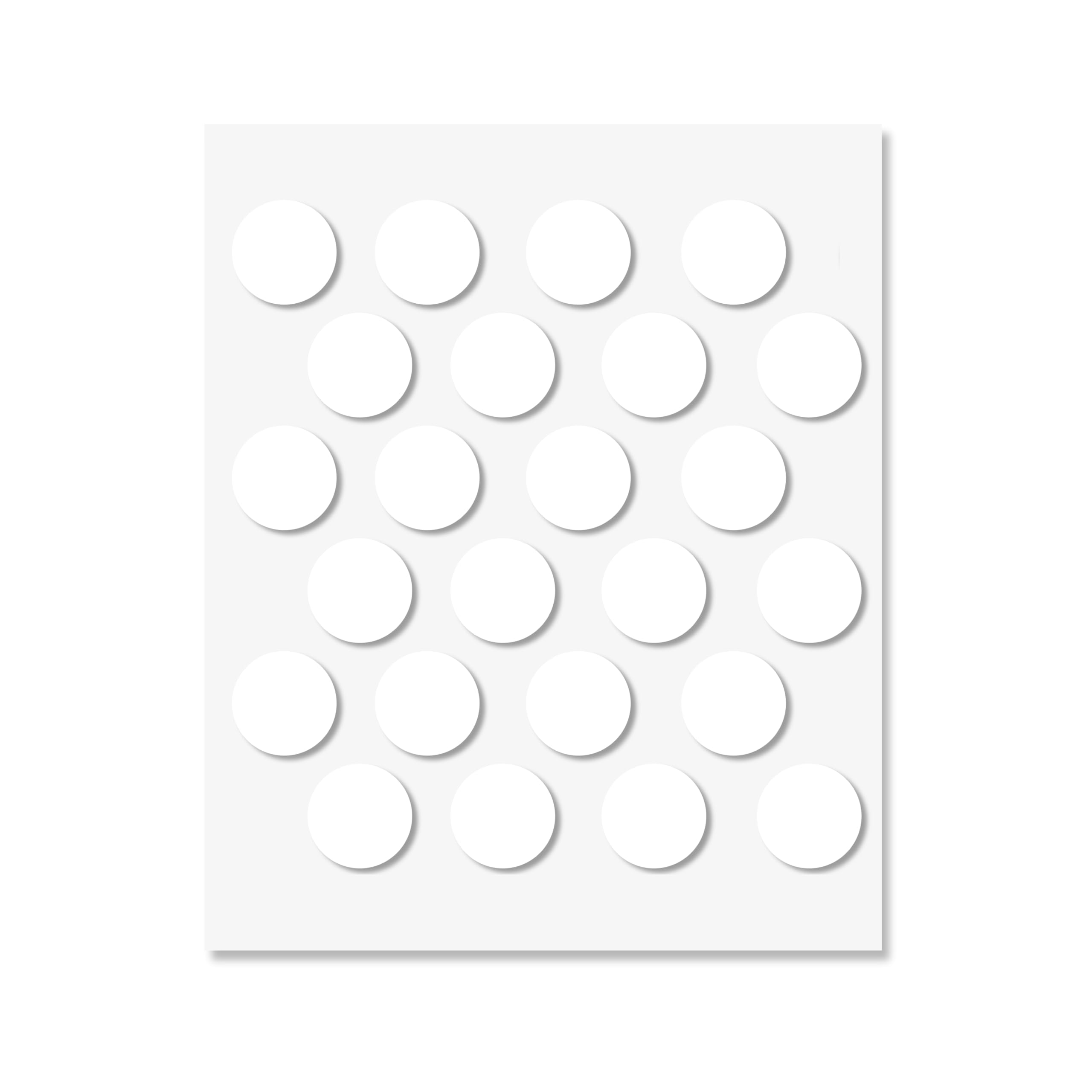 White Self-Adhesive Screw Hole Stickers - 24 pcs. 0.79 inch / 20 mm Peel Stick Dust Proof Tape, Water Resistance PVC Caps for Wood Cabinets, Furniture, Drawer, Wardrobe, Kitchen, Table