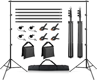 Backdrop Stand 10x6.5ft,SEDGEWIN Photo Backdrop Stand Kit Adjustable Background Stand Banner Stand Photo Studio Backdrop Support System for Photography Wedding Party Display with Carry Bag