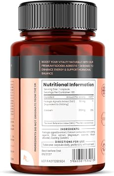 Double Strength Premium Fadogia Agrestis - 2500mg x 180 Capsules - 6 Months Supply