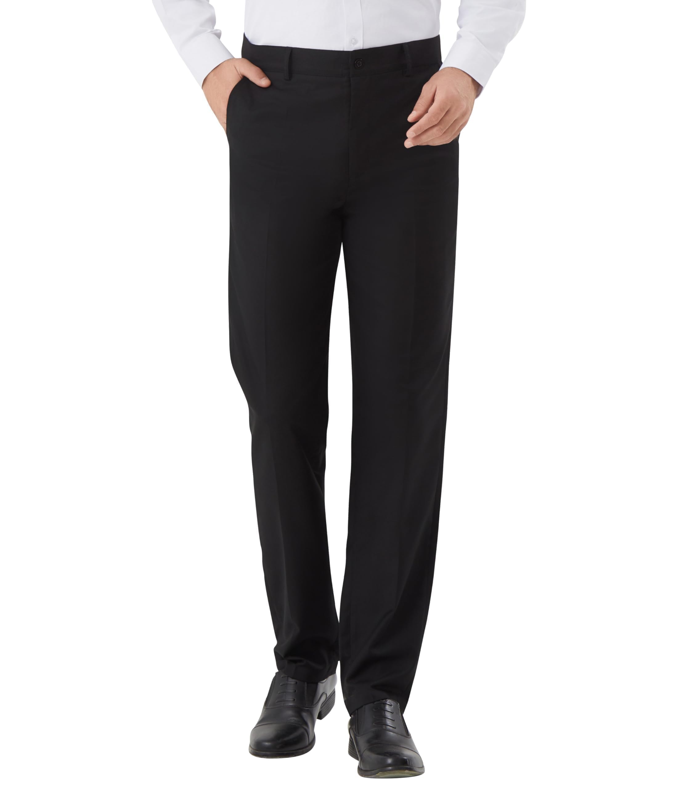 Photo 1 of Men's Tall Classic Fit Flex Flat Front Dress Pants Formal Pants for Business & Office Black