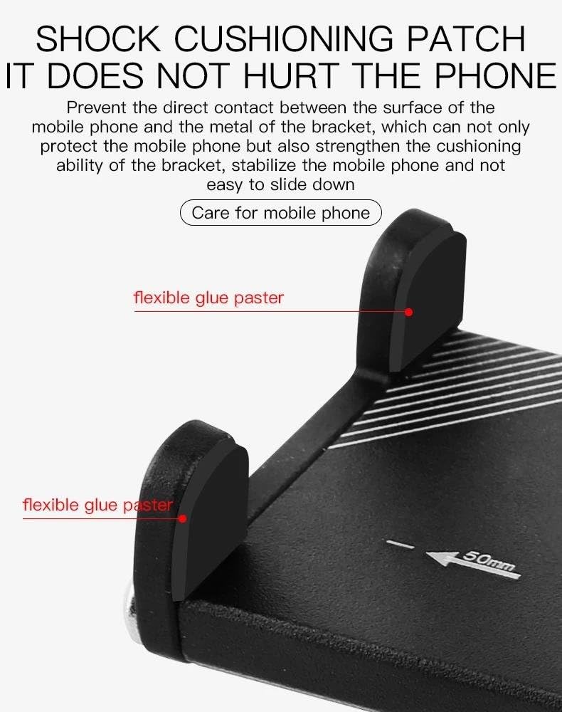 Porta Telefono Per Bici Supporto Affidabile Universale Cellulare GPS Metallo Smartphone Moto Su Da Corsa M365 Manubrio(ROSSO)