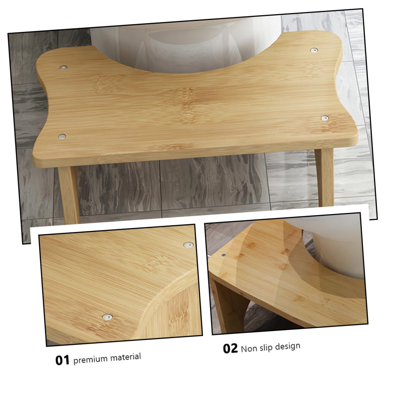WOONEKY Poggiapiedi per Bambini Sgabello Wc Antiscivolo in Plastica Resistente Supporto Stabile per Bagno Famiglia Uso Quotidiano