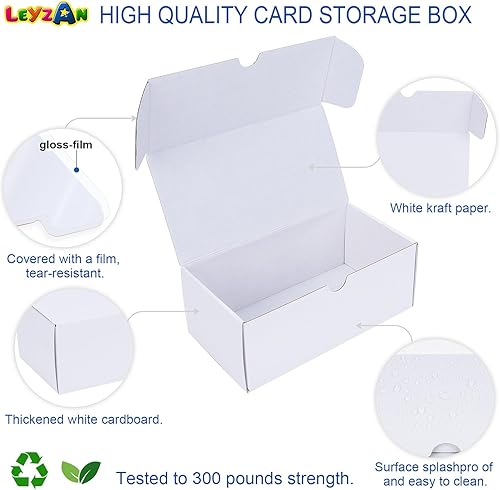 Miniatura 10 de Leyzan Caja de almacenamiento de tarjetas coleccionables, paquete de 8  Caja de almacenamiento de cartón corrugado de 1000 unidades con divisores y