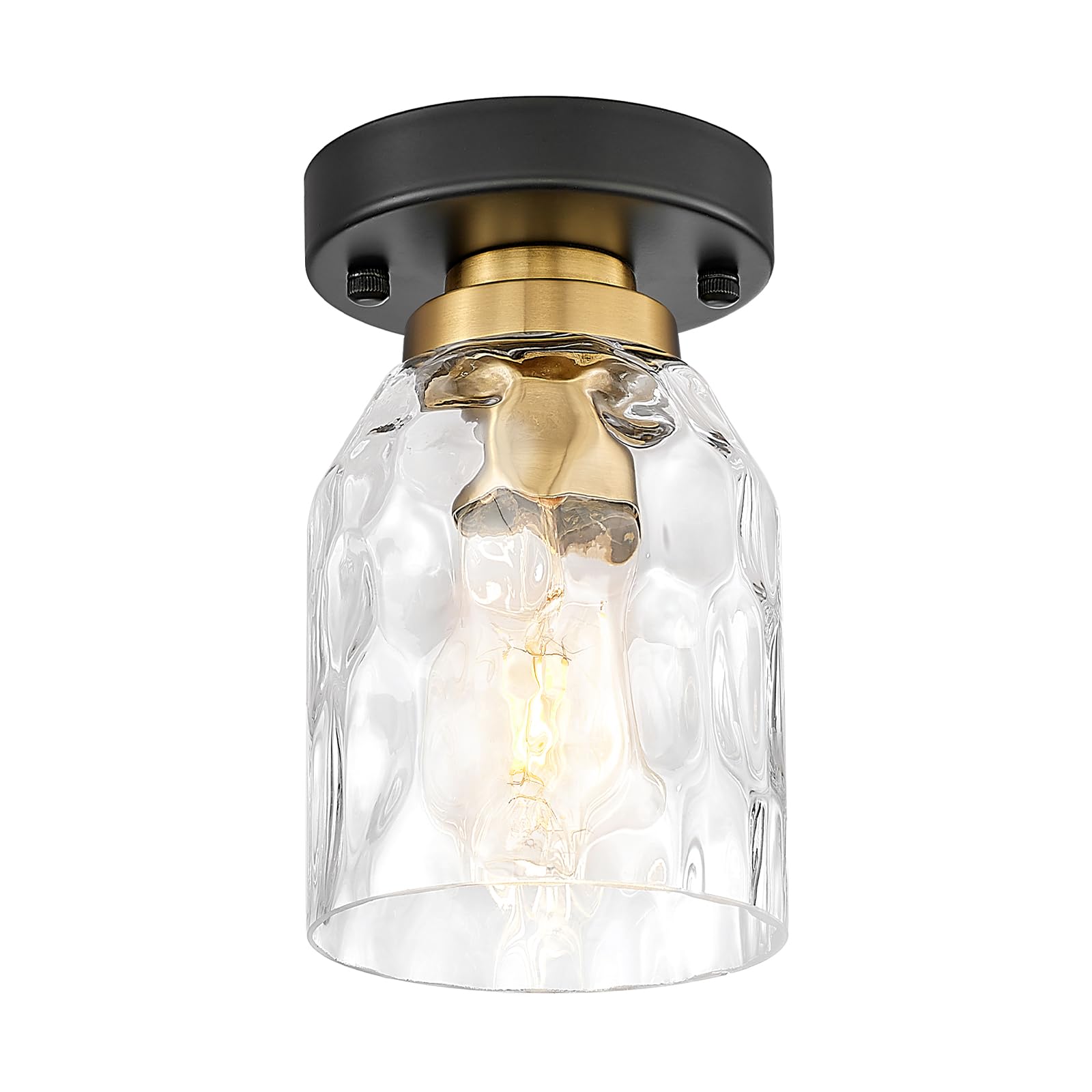 Photo 1 of zeyu Semi Flush Mount Ceiling Light, Water Ripple Glass Shade