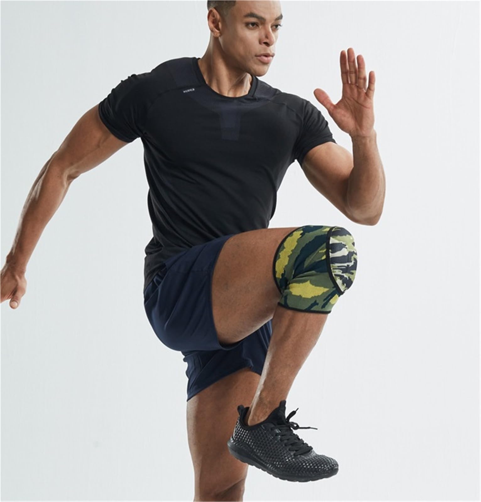 RUVOO Ginocchiere Palestra Un Paio di Ginocchiere A Compressione Sportiva da Uomo E da Donna for Basket, Pallavolo, Wrestling Ginocchiera Sportiva