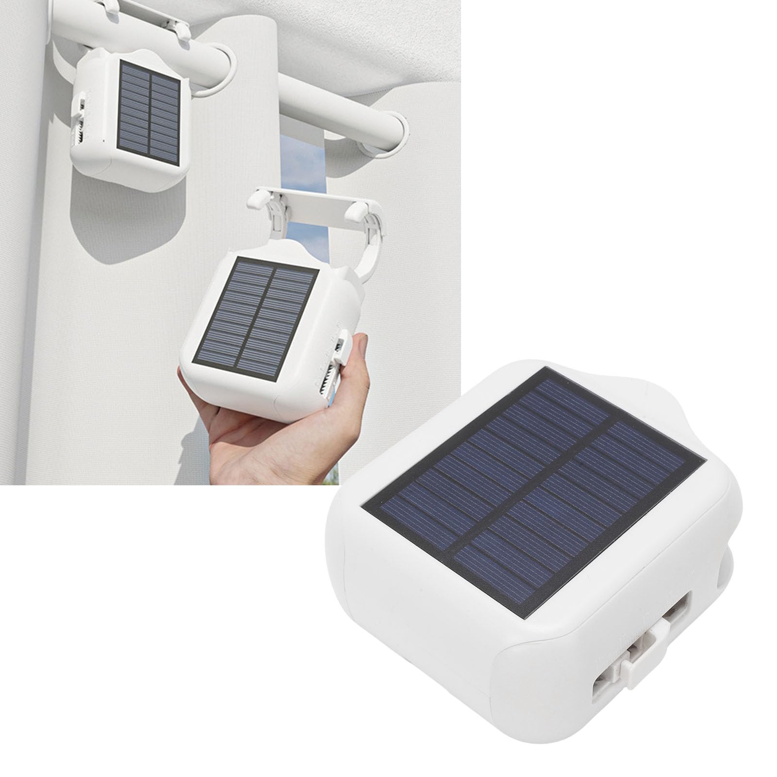 ASHATA Apri tenda automatico con pannello solare, motore robot intelligente per tende controllato da app/timer/voce, motore ad alte prestazioni per la casa