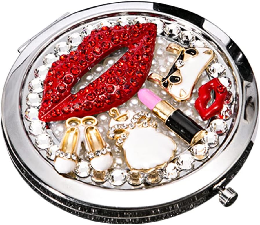 Beaupretty Travel Purse Mirror Lips Compact Mirror Compact Double Sides Mirror for Women
