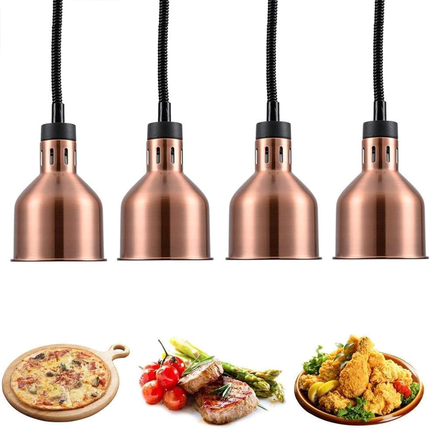 UE-MAOLU Food Heat Lamp Commercial, Buffet Restaurant Hanging Heating Lamp,  Catering Food Service Warmer Equipment, 60-180Cm Retractable Chandelier