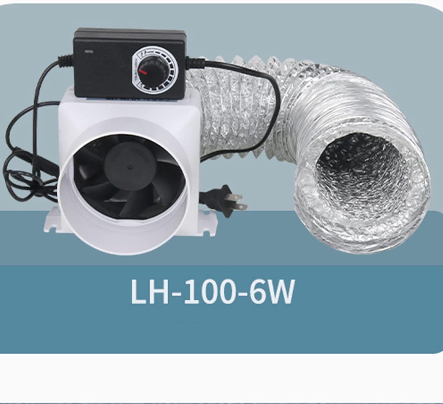 Mini Exhaust Fan 2 Inches 4 Inches Inline Duct Fan 50Mm/100mm Ventilation Fan for Booster Grow Tents Basements Hydroponic Odour Removal Humidity Control (Color : Adjustable Speed, Size : 100mm-8w)