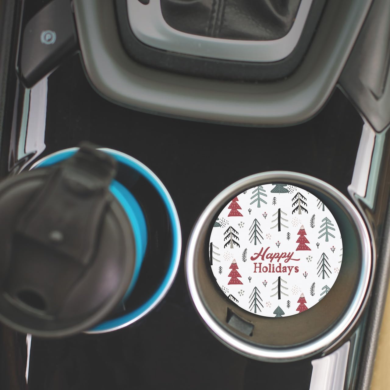 Happy Holidays Car Coaster Single Pack