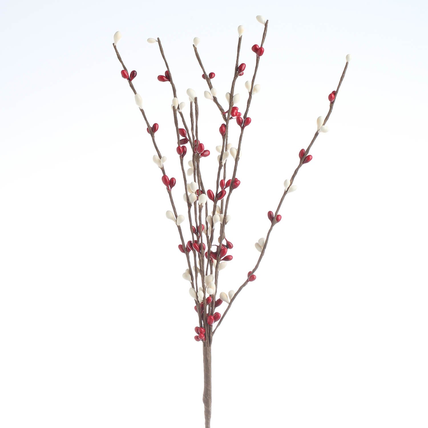 Factory Direct Craft Group of 12 Hand Wrapped Petite Red and Cream Pip Berry Sprays for Home Decor, Primitive Accenting and Creating