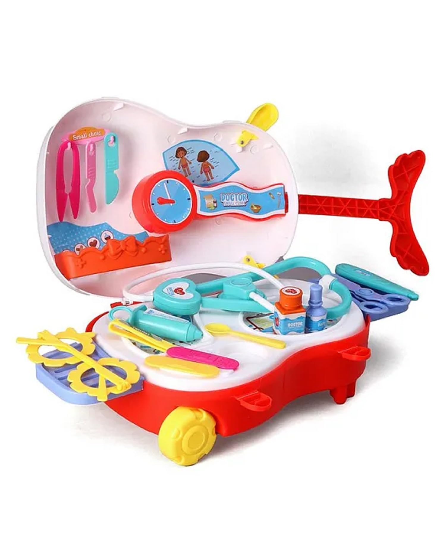 Kiddie Castle Toy Doctor Set with Guitar Shaped Trolley for Kids | Toy Medical Kit for Kids | Role Play Toys for Kids | Pretend Play Toys for Boys/Girls (B0DGQS5C91) Amazon Price History, Amazon Price Tracker