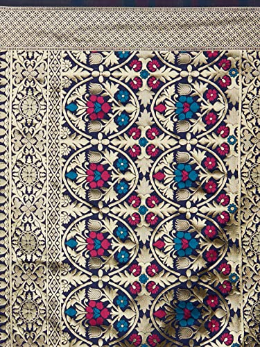 Image of AKHILAM Women's Kanjivaram banarasi silk Woven Design Saree With Unstitched Blouse Piece Saree With Un-Stiched Blouse