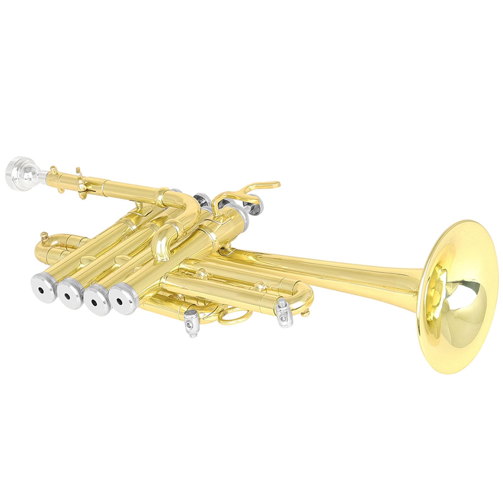 Standard Trompete, Taschentrompeten mit Mundstück, Handschuhen, Riemenetui, Messing Trompete, Musikinstrument, langlebig und Reinigungstuch