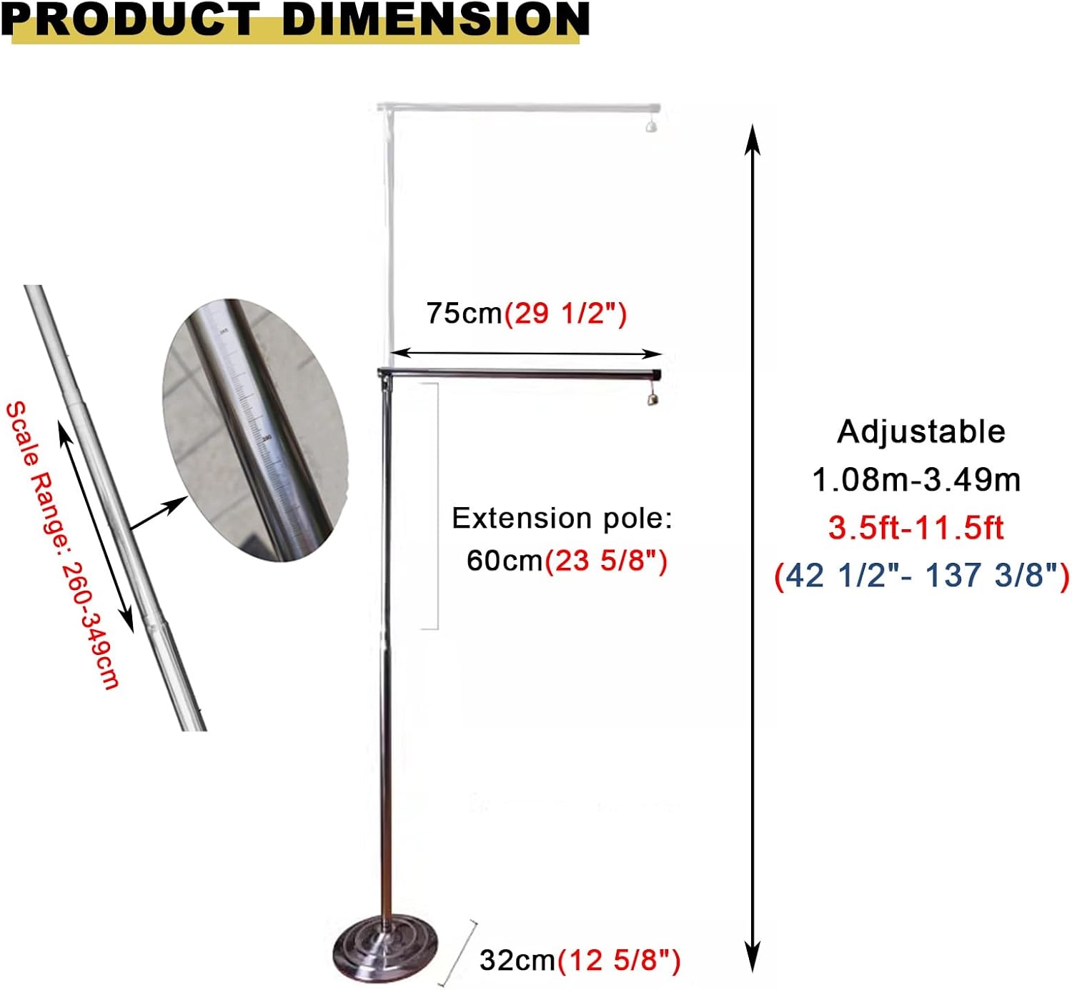 WeBert Jump Measurement Tester Vertical Jump Tester School Vertical Jump Measurement Tester, Volleyball Training Aid with Water Bag, Portable Physical Testing Scale, Jumping Trainer Pole Equipment