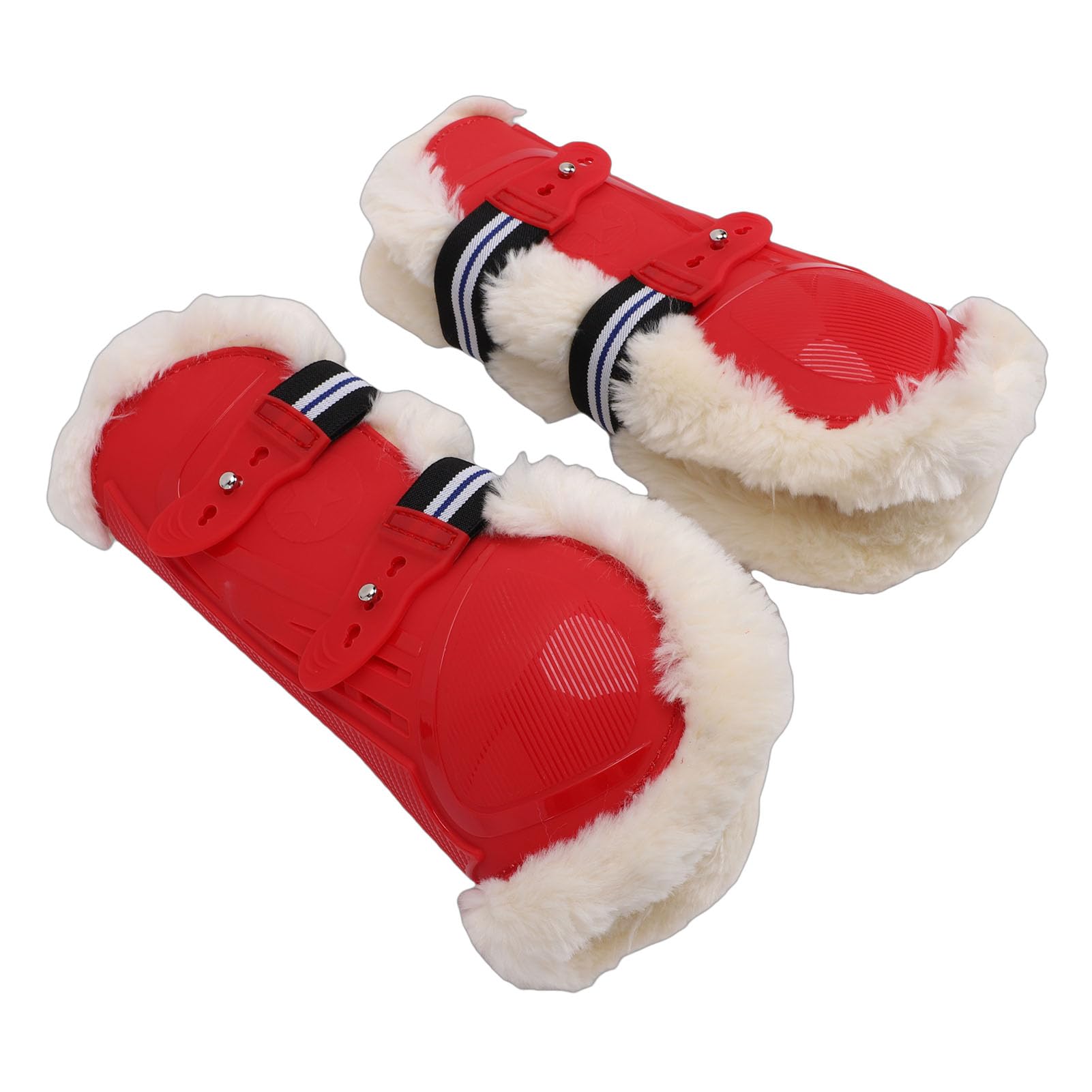 Benda Protettiva per Le Gambe del Cavallo, Guscio in PU Resistente, Fodera in Morbida Lana Sintetica, Design ergonomico del Contorno per Saltare Sangue Caldo, purosangue Medi e