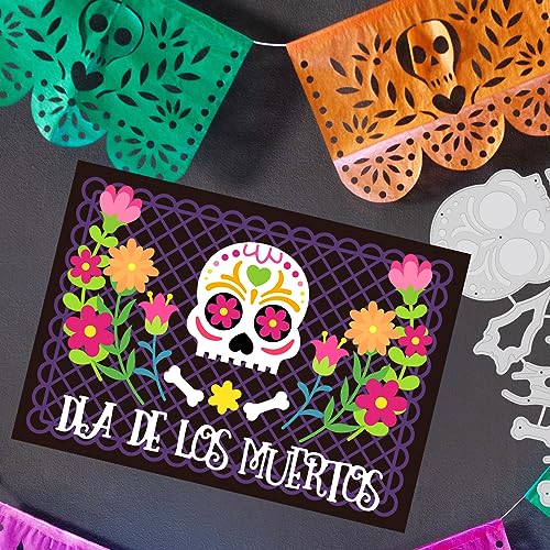 INFUNLY 3Pcs Happy Halloween Cutting Dies Skull Metal Die Cuts for Card Making Candle Die Cutters Flowers Die Cut Embossing Stencils for DIY Halloween Scrapbooking Album Photo Paper Crafts Decor - Image 4