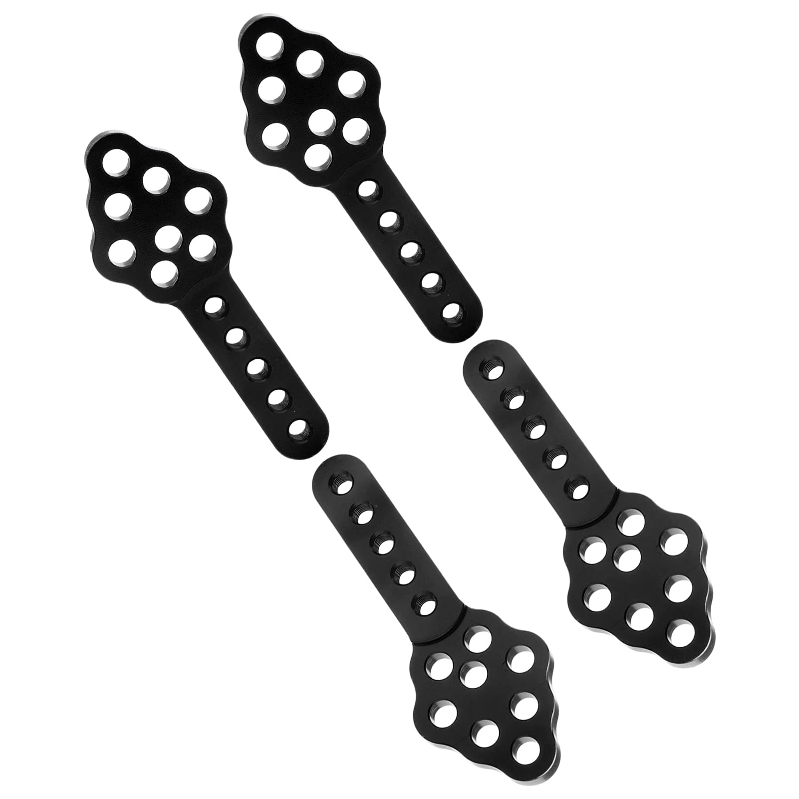 2 Pairs RC Car Shock Mounts - CNC Metal Adjustable Height/Angle Stands For Axial SCX10 1:10 Scale Crawler (Black)