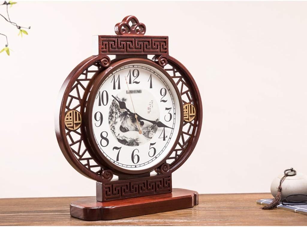 New Chinese Classical Table Clock Living Room Study Decoration Table Clock Home Personality Creative Chinese Style Small Table Clock Mute Red Table Clock
