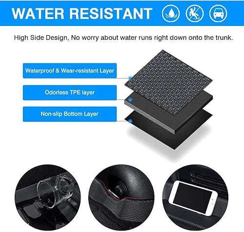 Miniatura 7 de Cherokee Cargo Liners  Alfombrillas de carga trasera para todo tipo de clima, compatibles con Jeep Cherokee 2014-2018, modelado 3D, impermeable,