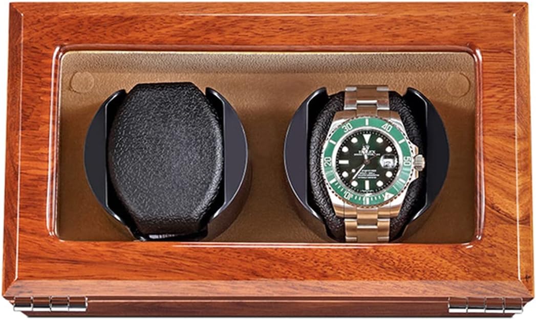 Wooden Watch Winder Display Box with Piano Finish, Soft Pillows, Automatic Rotation, 1/2/3 Watch Spaces - Elegant Storage for Luxury Timepieces