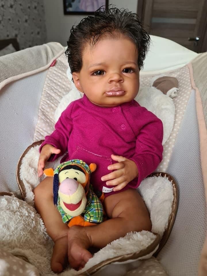 Miniatura 2 de MAIHAO Muñecas de bebé Reborn de 20 pulgadas para niñas negras, de silicona, muñecas realistas para bebés, niñas y bebés realistas baratos que