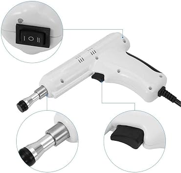 Electric Chiropractic Adjusting Tool, Chiropractic Activator, with 4 Massage Heads & 3 Level Force (75N/180N/300N), for Adjust Vertebration and Thoracic Scoliosis Muscle Relaxation,White