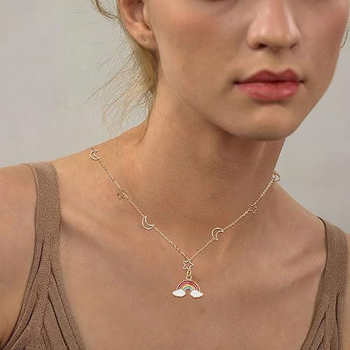 Miniatura 7 de CHGCRAFT Cadenas de eslabones lunares de latón de 16.4 pies chapados en oro de 18 quilates con broches de mosquetón y anillos abiertos para