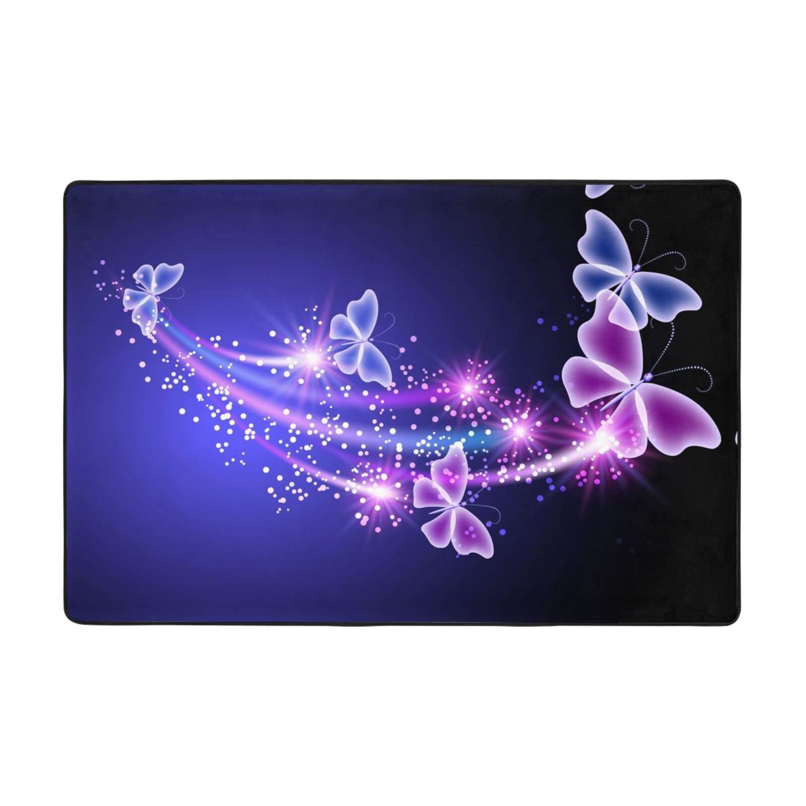 Tapis de sol violet papillon ultra moelleux pour un confort de salon unique