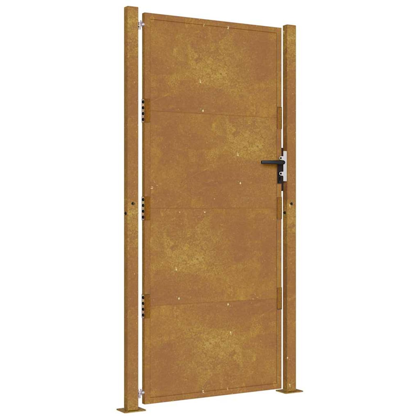 Homgoday Puerta de jardín exterior, puerta de jardín 105 x 205 cm de acero Corten, puerta de jardín exterior, puerta exterior, puertas para exterior, puerta peatonal de exterior