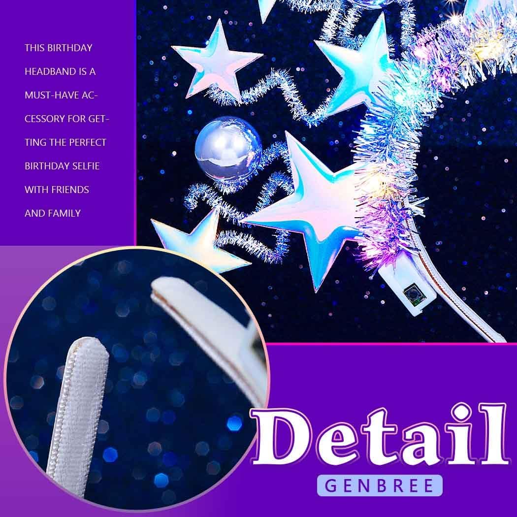Light Up Star Headband Led Disco Headpiece Glowing Rave Party Hair Accessories for Women - Image 3