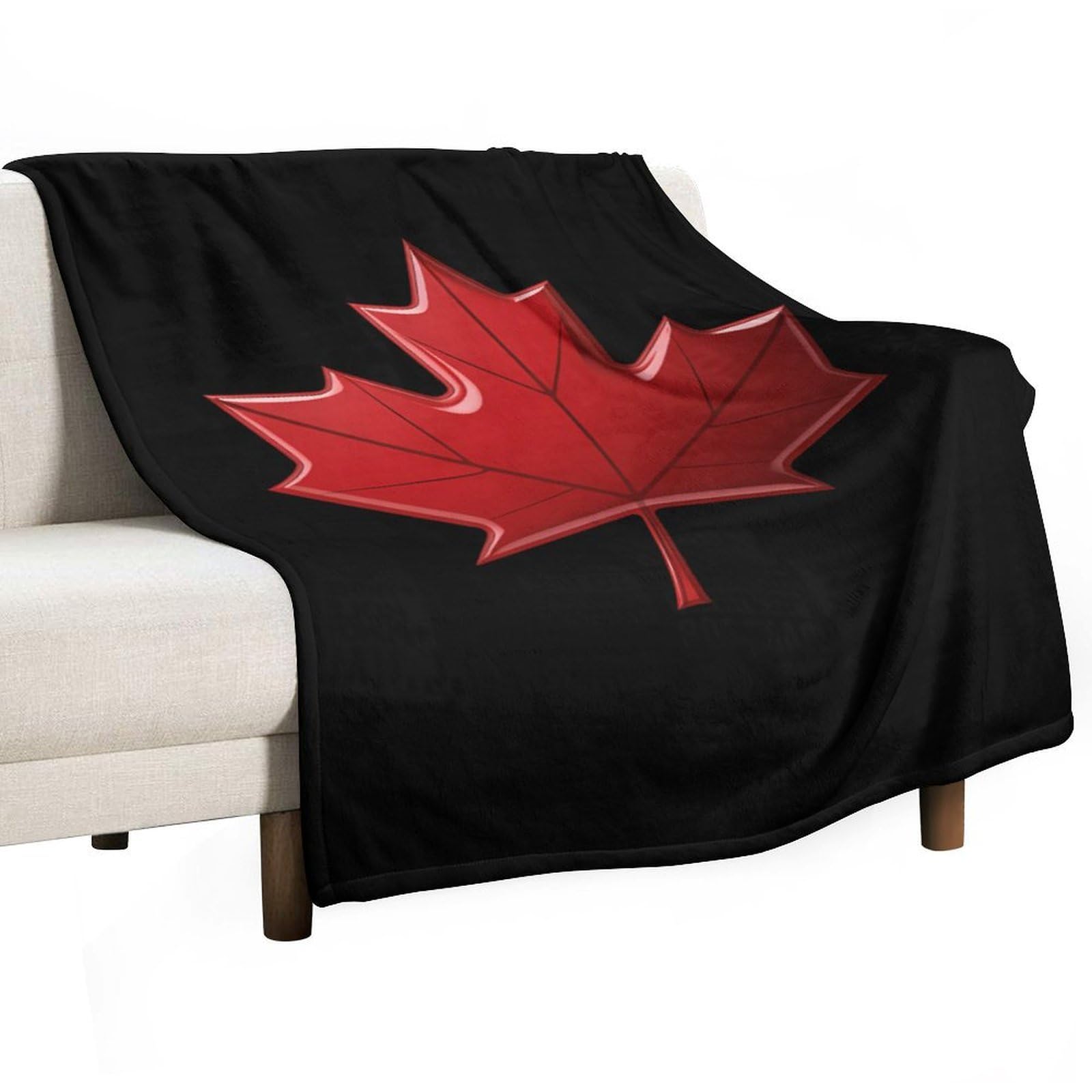 CGSBNGHA Canada Flag Maple Leaf Flannel Fleece Blanket Lightweight Soft Throw Blankets for Sofa Couch Bed Chair