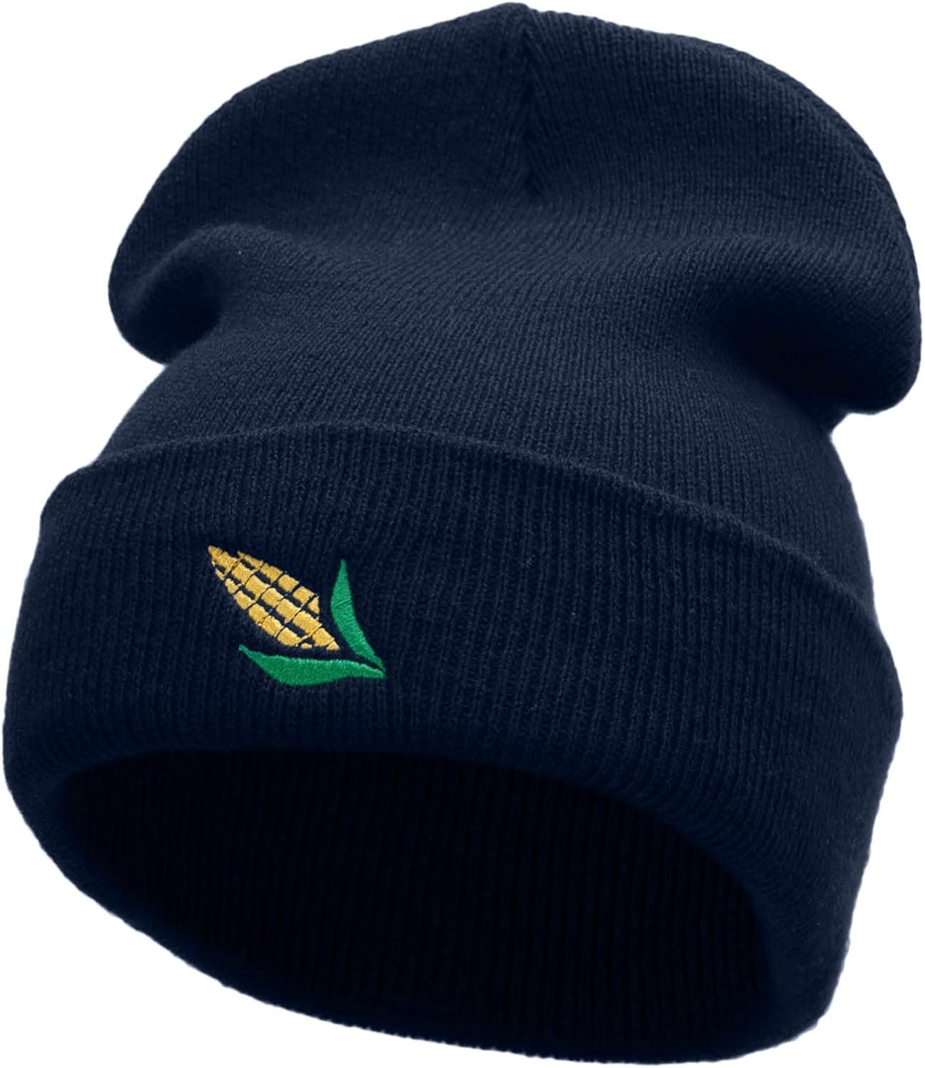 Corn Cob Embroidered 12 Inch Solid Long Beanie Made in USA
