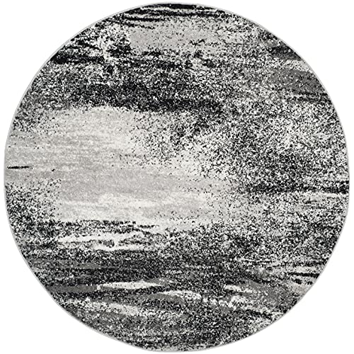 Safavieh Adirondack 8' Round Silver/Multi Abstract Area Rug