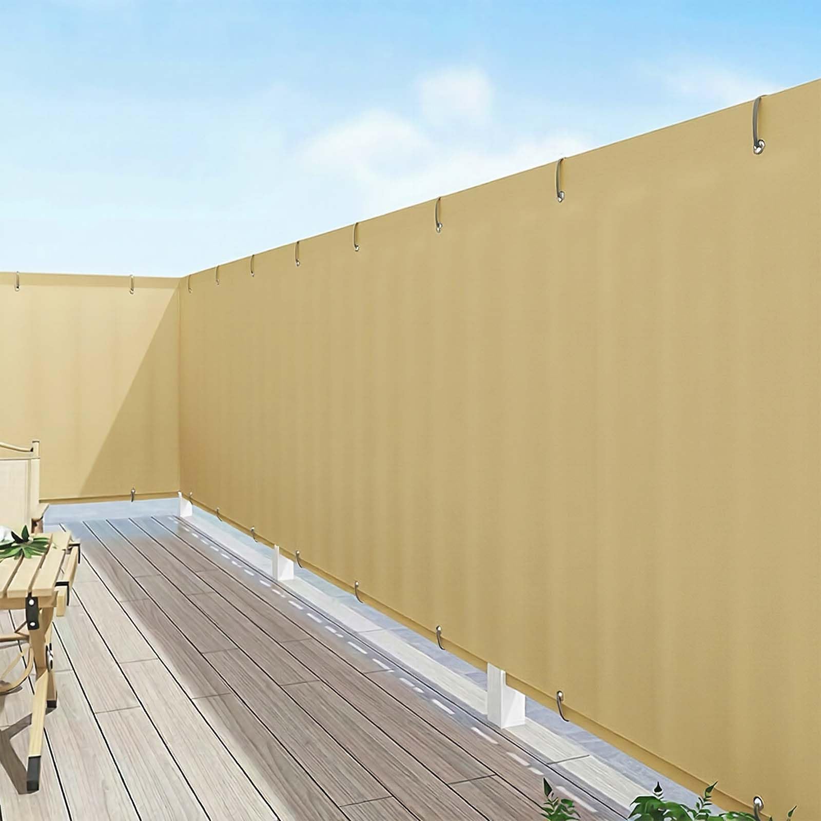 Brise vue balcon 105 x 550 cm jaune sable pour protection extérieure