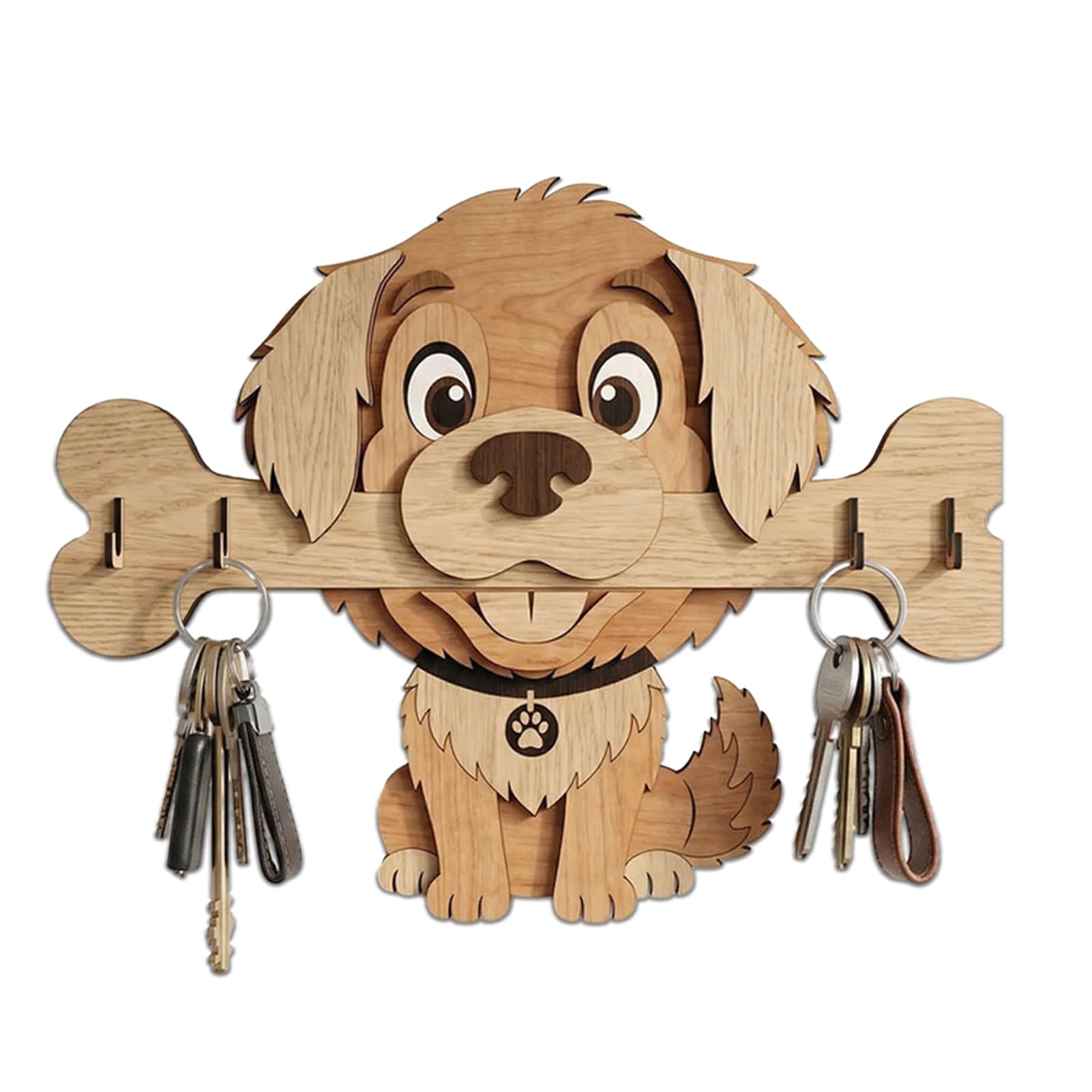 matumou Key Hanger, Wall Mounted No Punching Design, with Cartoon Dog Shape Storage Hook, Sturdy -Proof Space Saving Key Holder