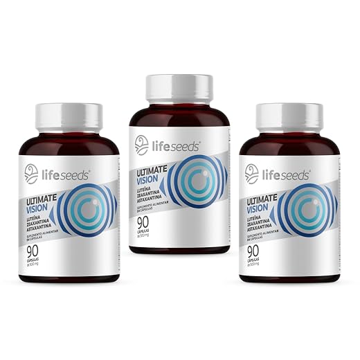 ULTIMATE VISION – Luteína 20mg + Zeaxantina 2mg + Astaxantina 4mg + Vitaminas A, D, E, C, B1, B2, B3, B5, B6, B7, B9, B12, Cálcio, Cobre, Cromo, Ferro, lodo, Magnésio, Manganês, Molibdênio, Selênio e Zinco – 3 Potes – 270 Cápsulas