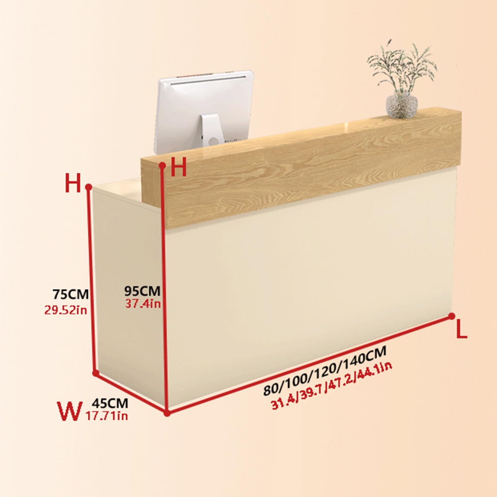 Cassettiera moderna con cassetto chiudibile a chiave, elegante tavolo per sale e saloni, 140 cm, perfetto per aziende