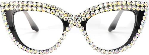 Gafas de lectura de ojo de gato con diamantes de imitación para mujer, gafas de lectura de gran tamaño para