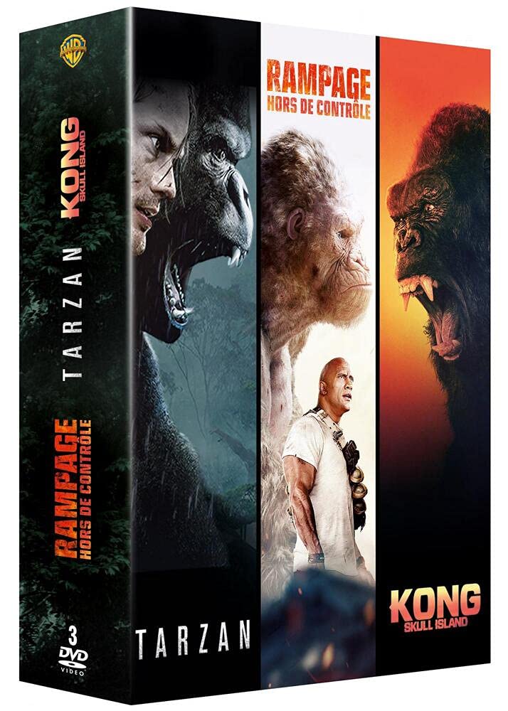 DVD Colección de 3 Películas de Grandes Simios con Rampage Tarzan y Kong