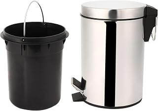 3L Stainless Steel Step Pedal Trash Can with Nonslip Base and Removable Inner Barrel for Home Bathroom Hotel, Mirrorpolished Surface, and Easy to Garbage