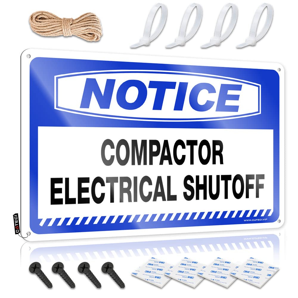 Room Decor For Men Farmhouse Signs Collection | Notice Compactor Electrical Shutoff Sarcastic Mountain Decoration(30X40CM)