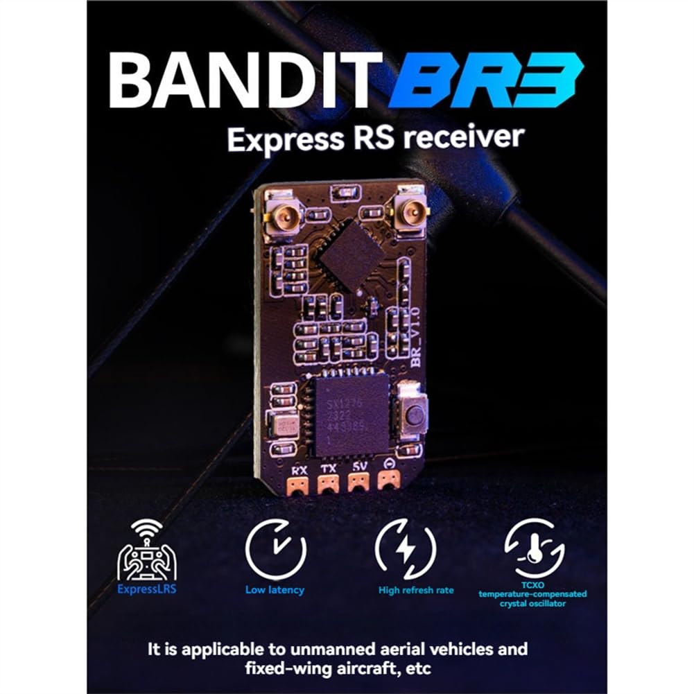 Wbudowany odbiornik Bandit BR3 ELRS 915MHz ExpressLRS RX 500mW CRSF TCXO do wyścigowego FPV Freestyle Długi zakres