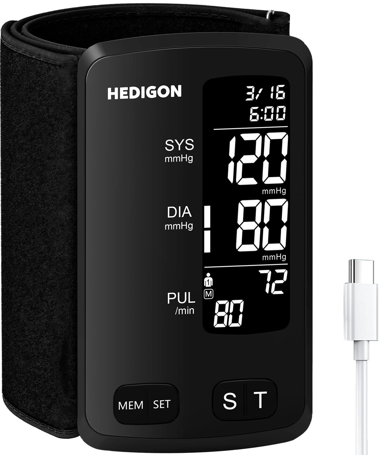 Upper Arm One-Piece Design Blood Pressure Monitor 9″ to 17″ Large with Digital Blood Pressure Cuff Portable for Home use (Built-in Lithium Battery) Rechargeable-image-46