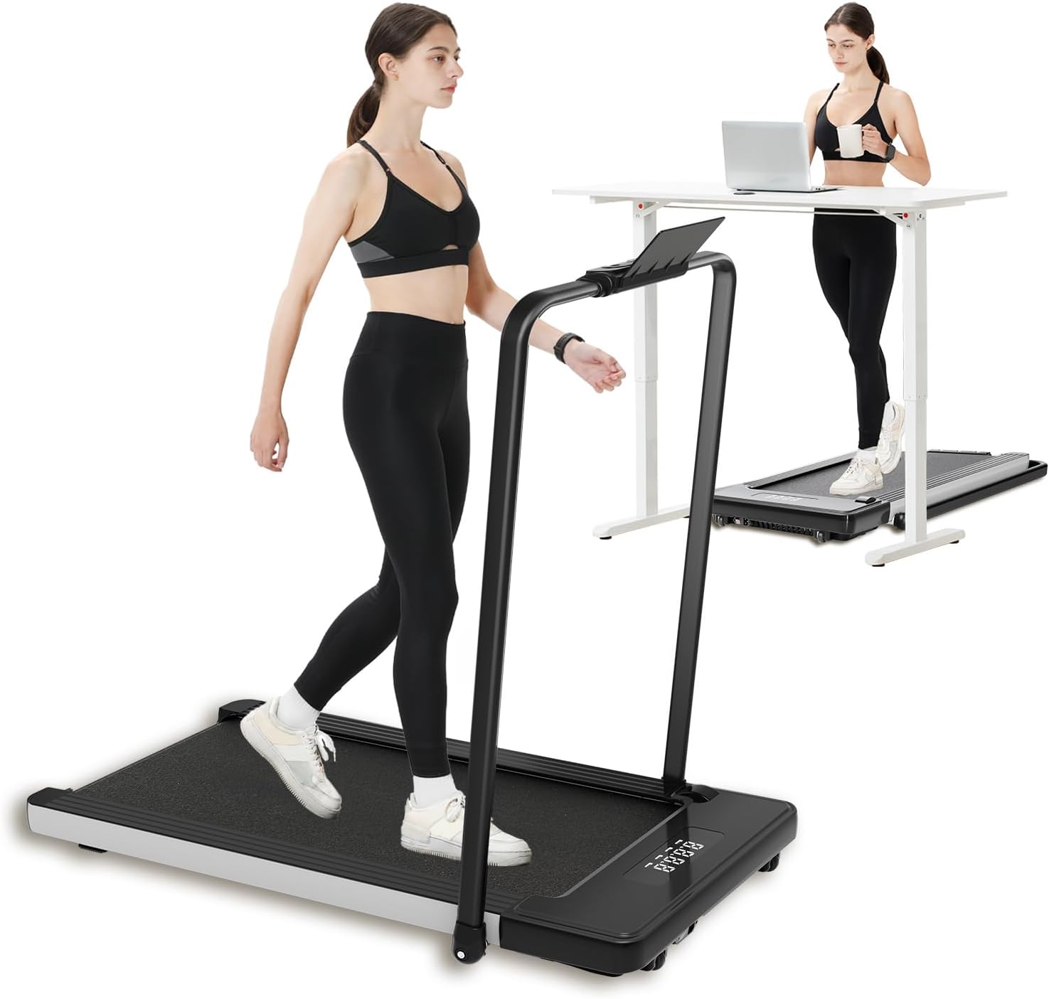 2 in 1 Folding Treadmill, Smart Walking Running Machine with Bluetooth Audio Speakers, Installation-Free,Under Desk Treadmill for Home/Office Gym Cardio Fitness 2 in 1 Folding Treadmill, Smart Walking Running Machine with Bluetooth Audio Speakers, Installation-Free,Under Desk Treadmill for Home/Office Gym Cardio Fitness