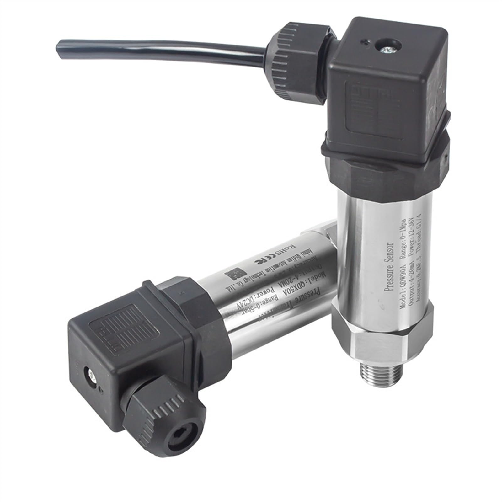 Water Oil Fuel Gas Air Pressure Transmitter G1/4 24V 4-20mA 0-600bar Optional Stainless Steel Pressure Transducer Sensor(4-20mA Output,0-100bar)