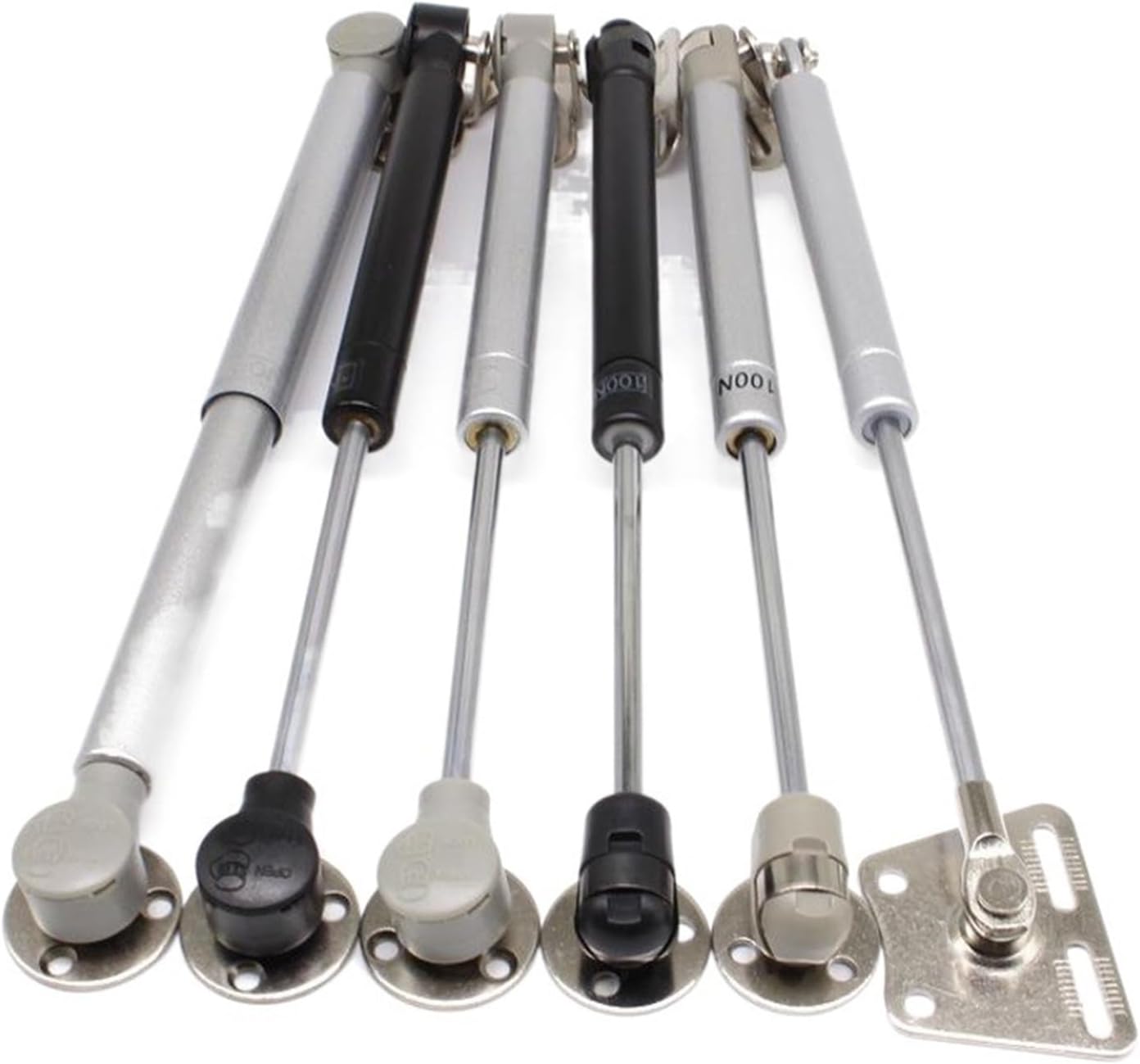 Black cabinet flip-up door air pressure rod gas support gas spring retractable strut buffer flip-up support damping mute(Silver100N,Ironhead(coppercore))