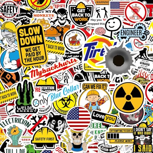 150 PCS Funny Hard Hat Stickers for Adults, Blue Collar Gifts Hardhat Sticker, Waterproof Vinyl Hard Hat Accessories Stickers for Helmet, Water Bottle, Laptop, Tool Box, Cars