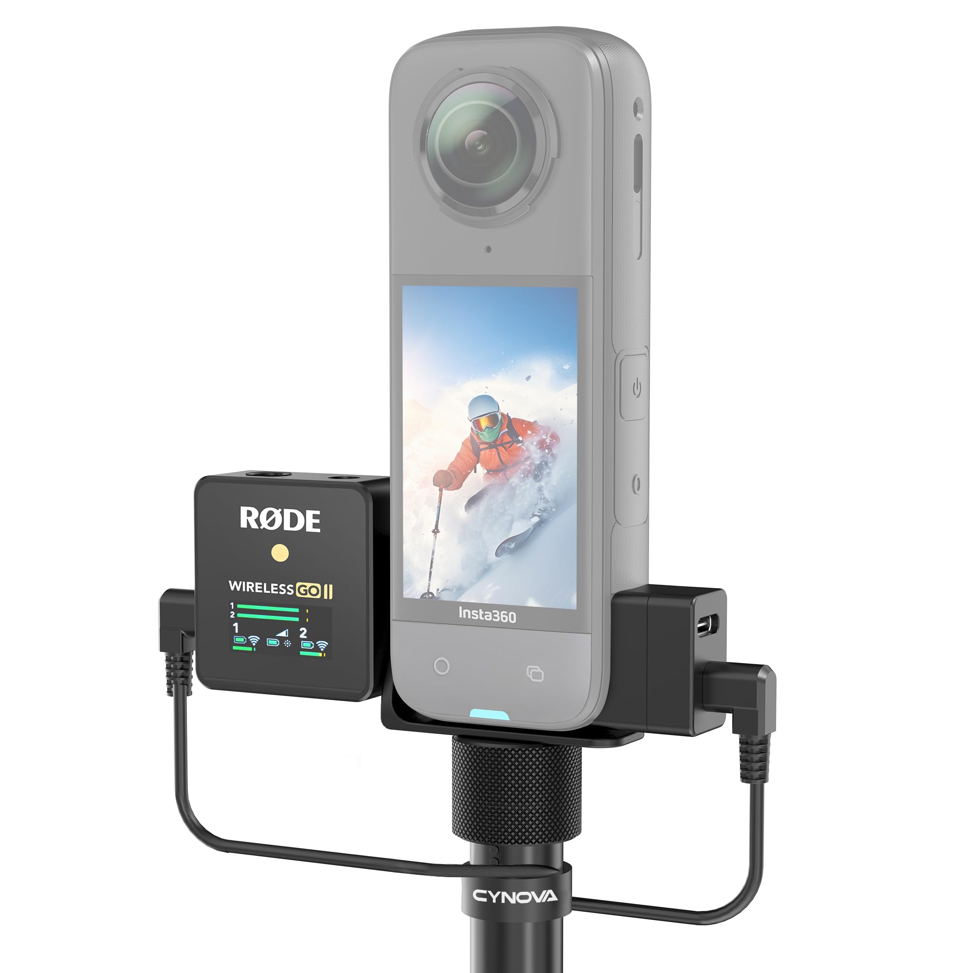 CYNOVA Cold Shoe for Insta360 X5, RODE Wireless GO Microphone